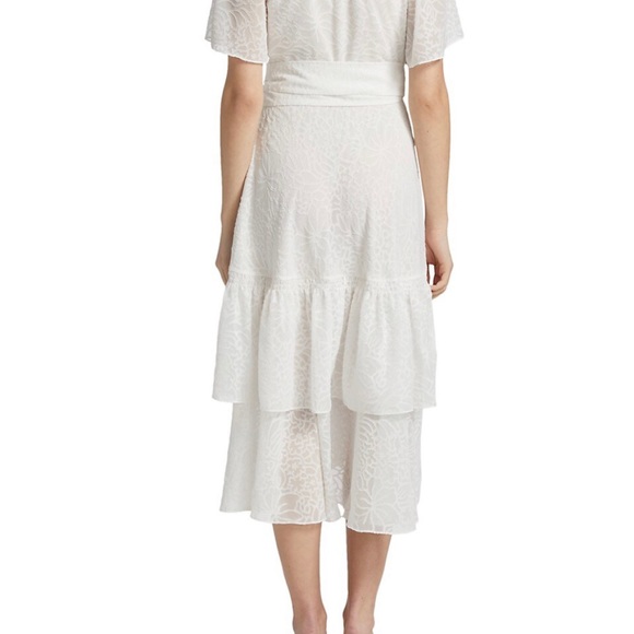 Tanya Taylor NWT Wrap White Bow Ruffle Dress - Picture 5 of 10